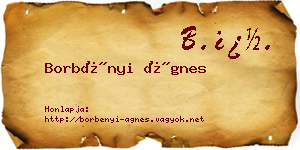 Borbényi Ágnes névjegykártya